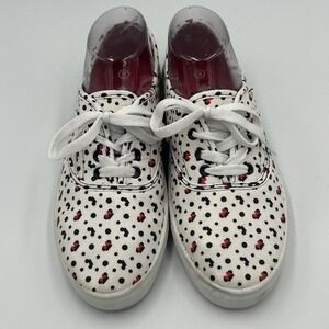 Disney Canvas Sneakers Mickey & Minnie Mouse Shoes Womens Sz 8 White Black Red‎